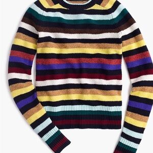 J. Crew Colorful Striped Crew Neck Sweater